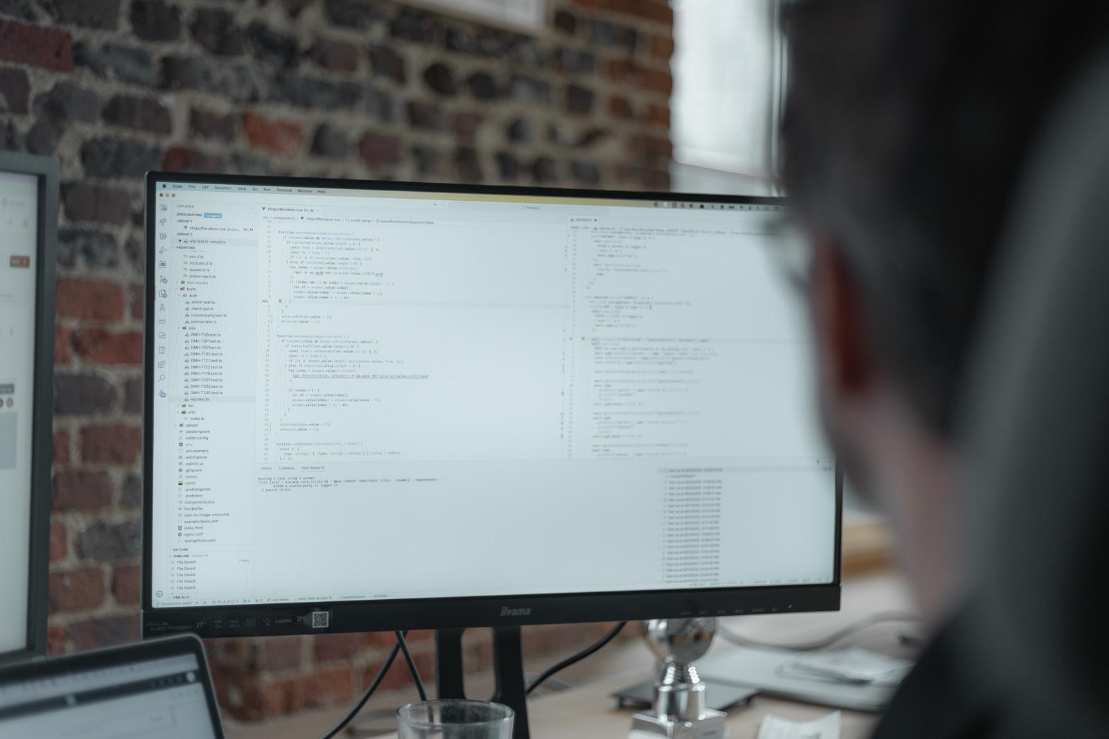 Employee watching his screen